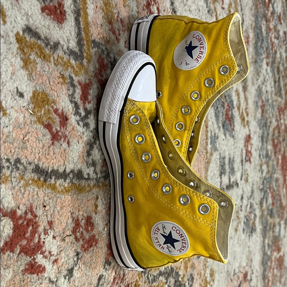 Converse Yellow High-Top Sneakers USED
